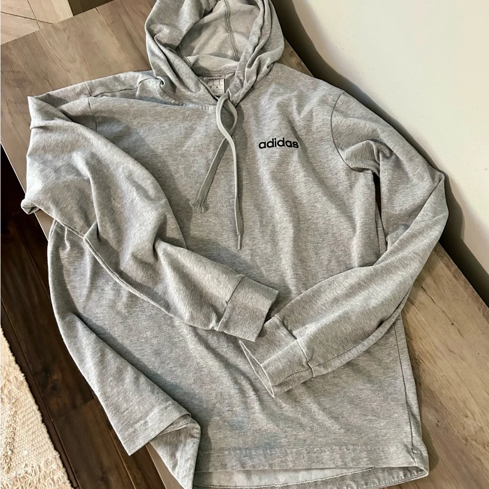 Adidas Gray Hoodie Shirt Size S